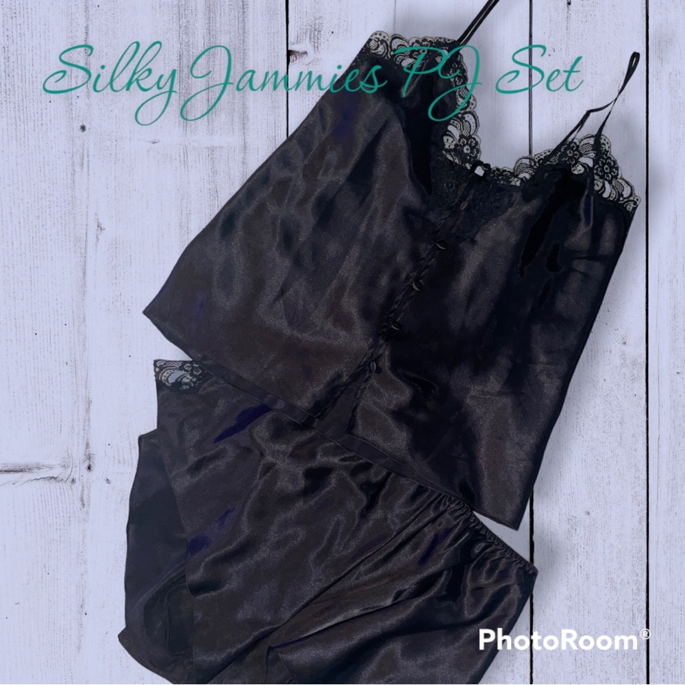 Silky PJ set w/ Lace Detail